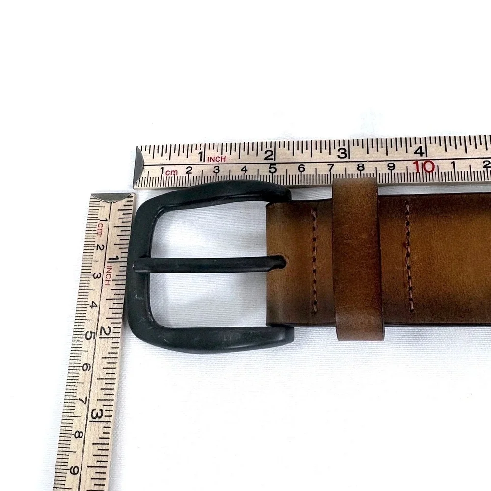Lebrutt Belt Brown Genuine Italian Leather Made in Canada Size 34 Ombre‎ 1.5in
